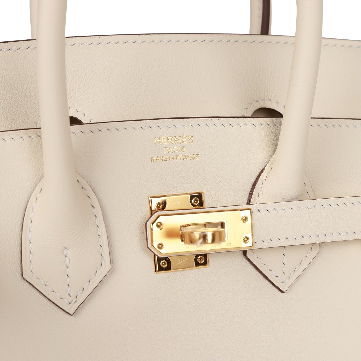 Luxury Hermes Birkin 25 Nata Swift Gold Hardware
