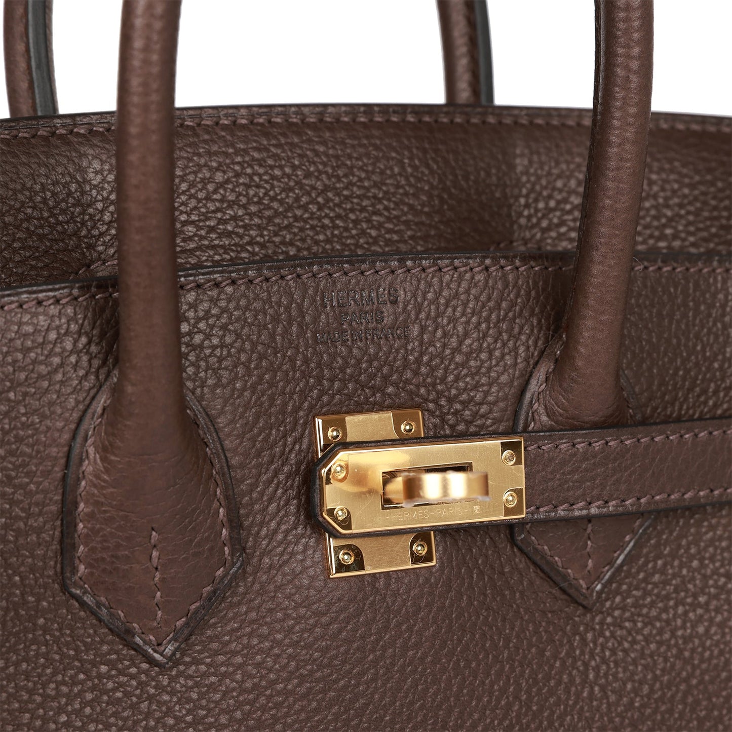 Luxury Hermes Birkin 25 Ebene Barenia Faubourg Gold Hardware