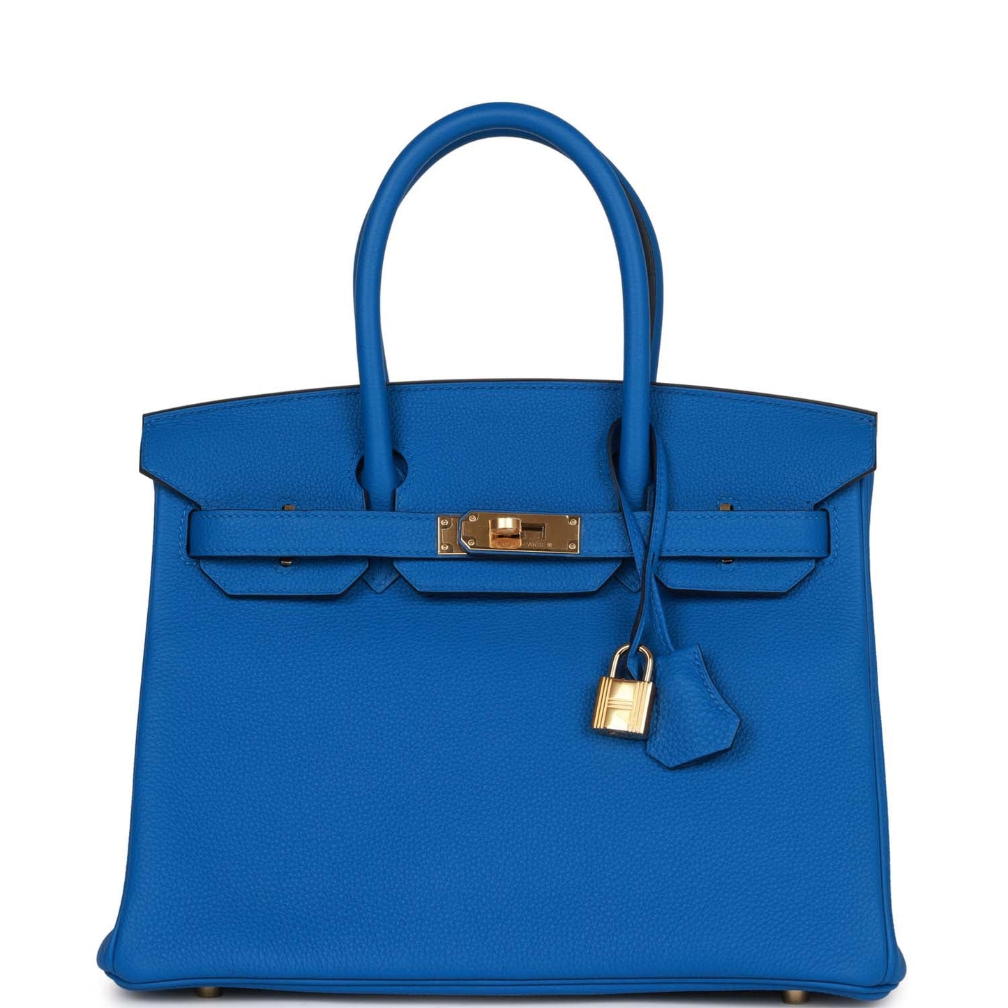 Luxury Hermes Birkin 30 Bleu Zellige Togo Gold Hardware