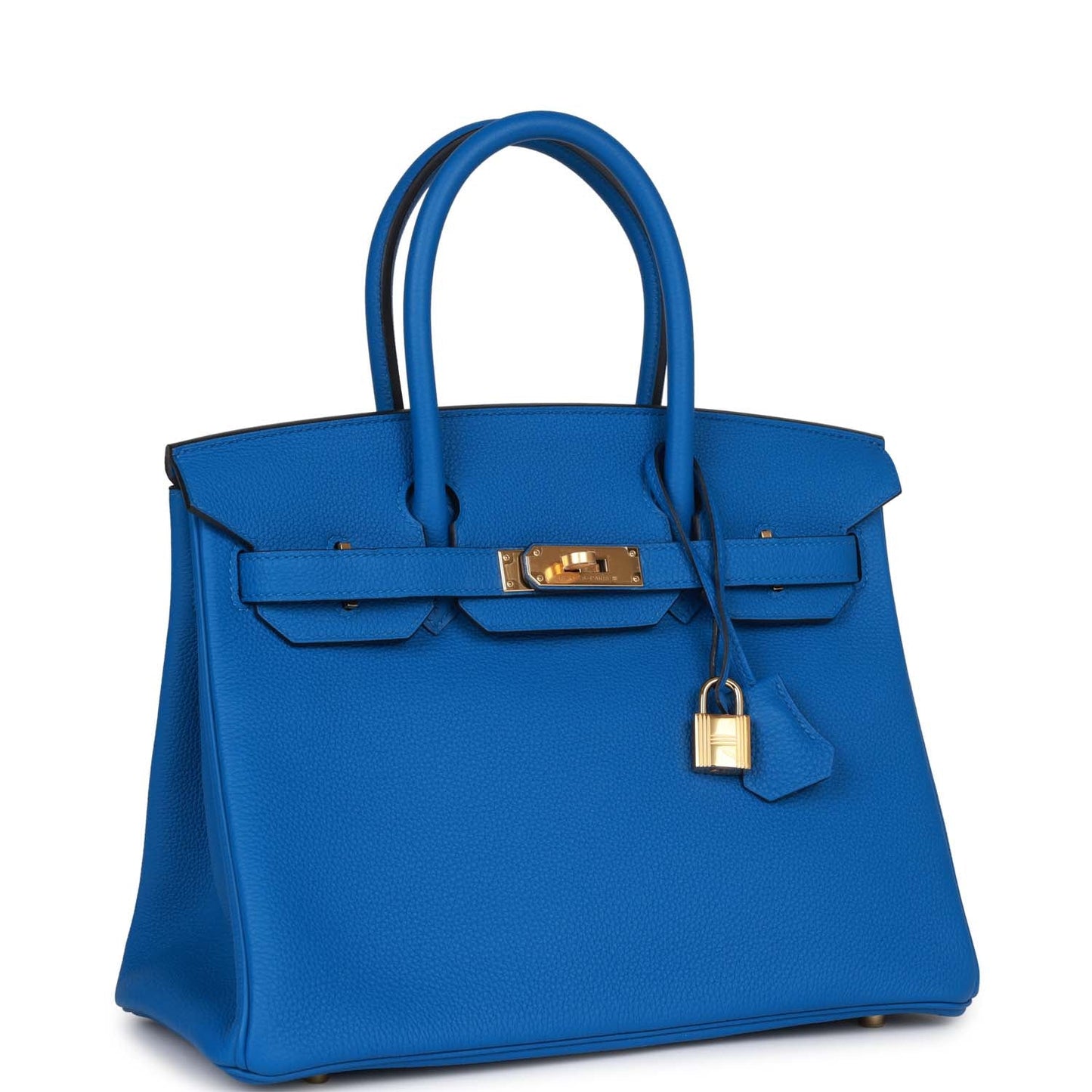 Luxury Hermes Birkin 30 Bleu Zellige Togo Gold Hardware