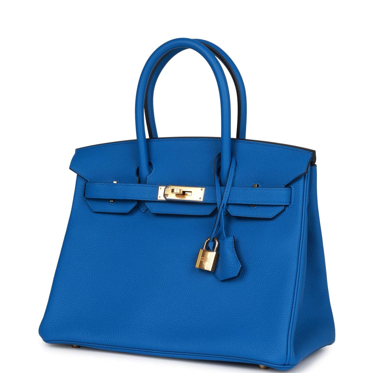 Luxury Hermes Birkin 30 Bleu Zellige Togo Gold Hardware
