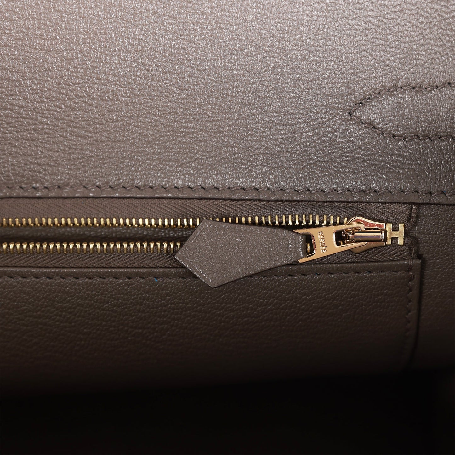 Luxury Hermes Special Order (HSS) Birkin 30 Bleu Electric and Etain Clemence Brushed Gold Hardware