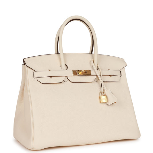 Luxury Hermes Birkin 35 Nata Togo Gold Hardware