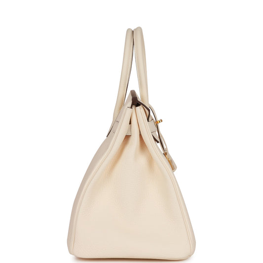 Luxury Hermes Birkin 35 Nata Togo Gold Hardware