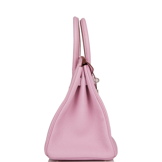 Luxury Hermes Birkin 30 Mauve Sylvestre Clemence Palladium Hardware