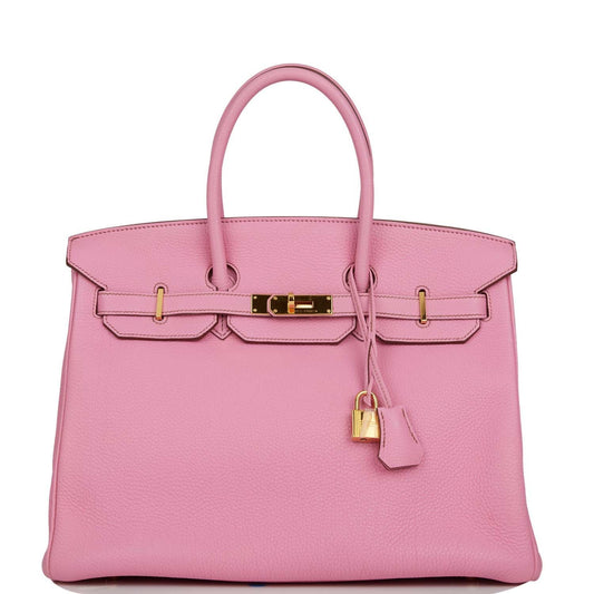 Top Quality Luxury Hermes Birkin 35 Bubblegum Togo Gold Hardware