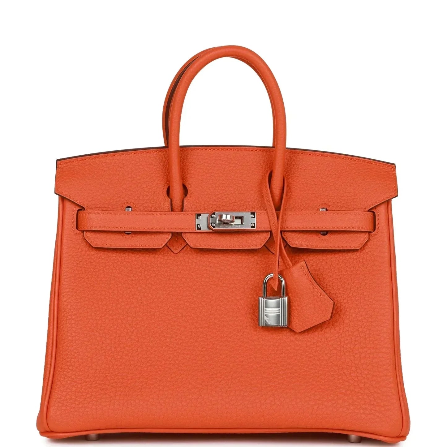 Luxury Hermes Birkin 25 Orange Togo Palladium Hardware