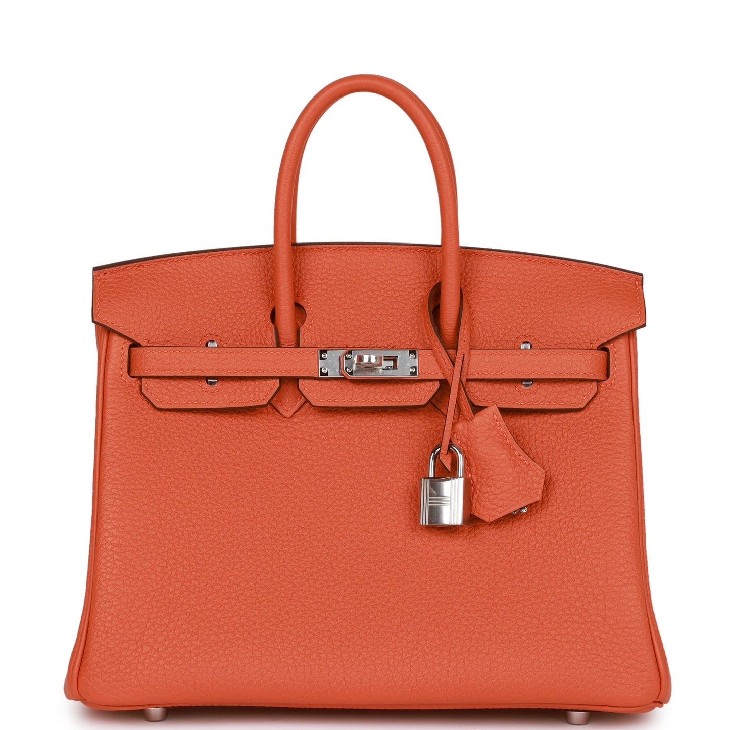 Luxury Hermes Birkin 25 Orange Togo Palladium Hardware