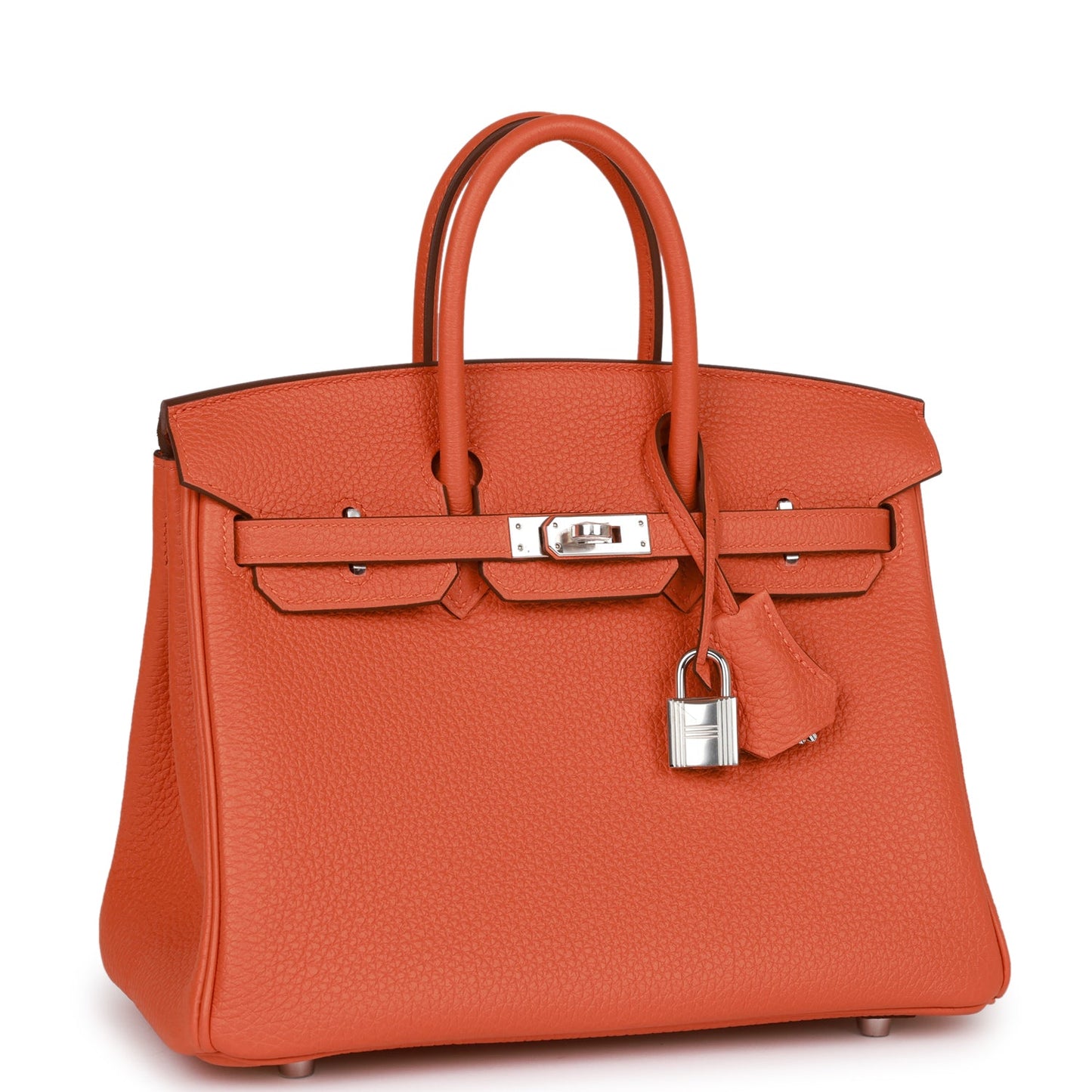 Luxury Hermes Birkin 25 Orange Togo Palladium Hardware