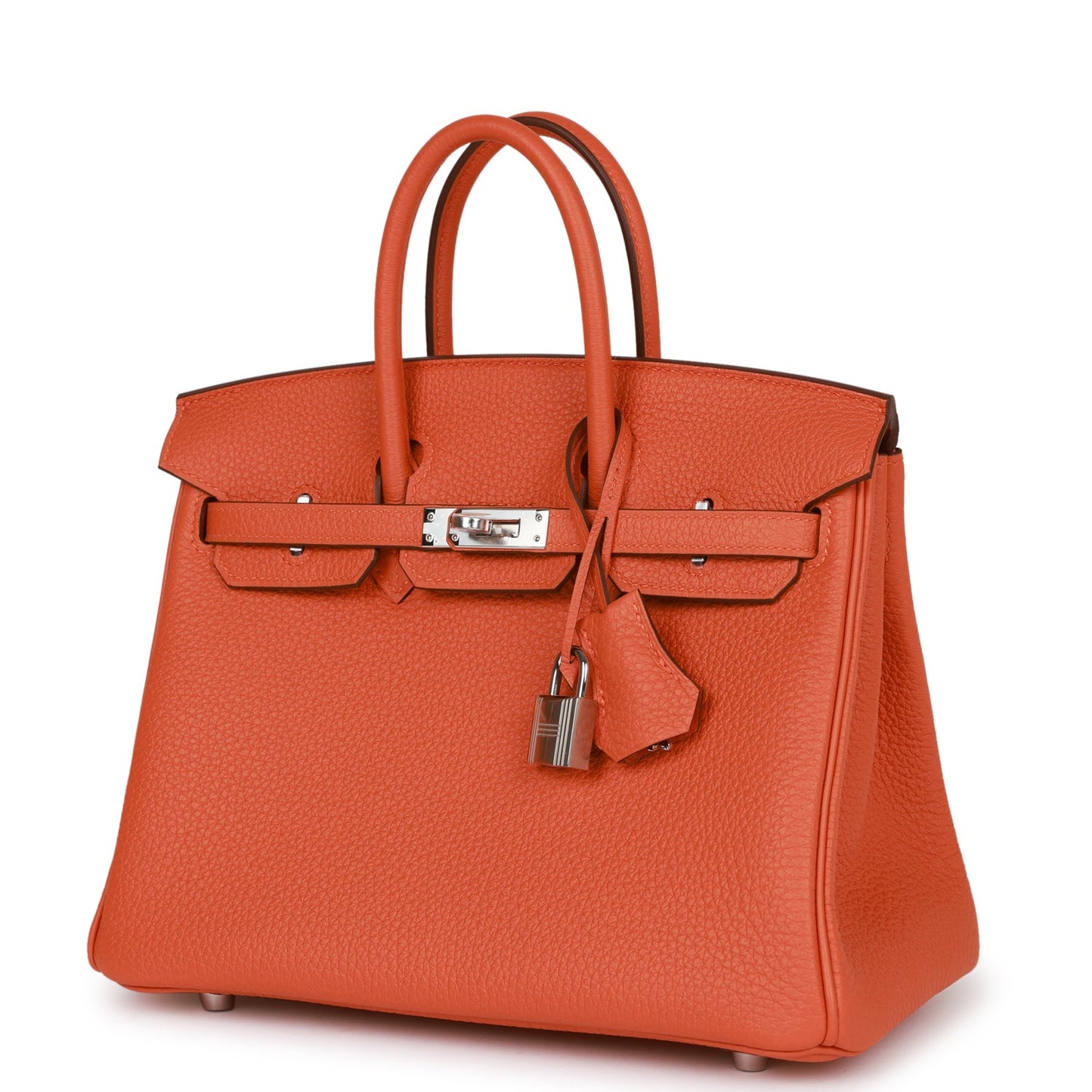 Luxury Hermes Birkin 25 Orange Togo Palladium Hardware