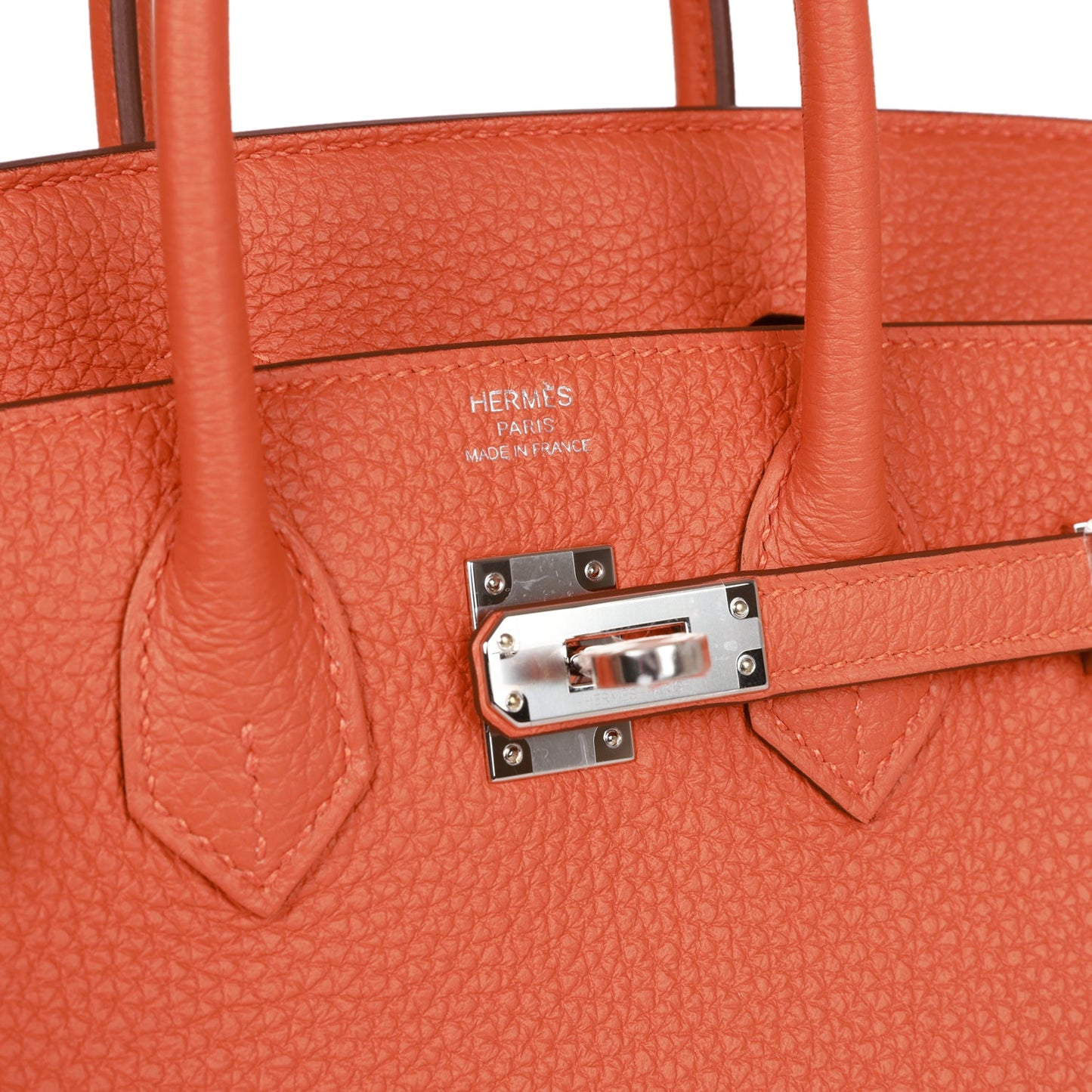 Luxury Hermes Birkin 25 Orange Togo Palladium Hardware