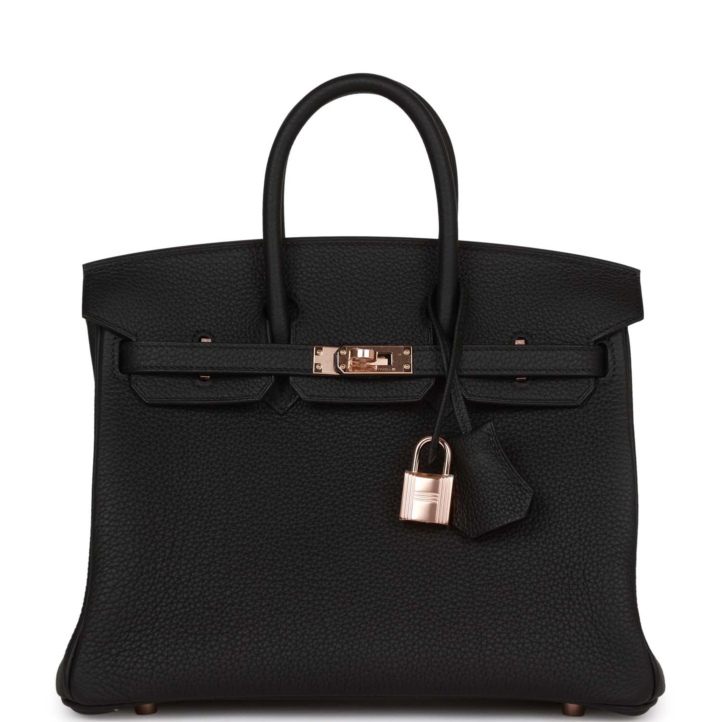 Luxury Hermes Birkin 25 Black Togo Rose Gold Hardware