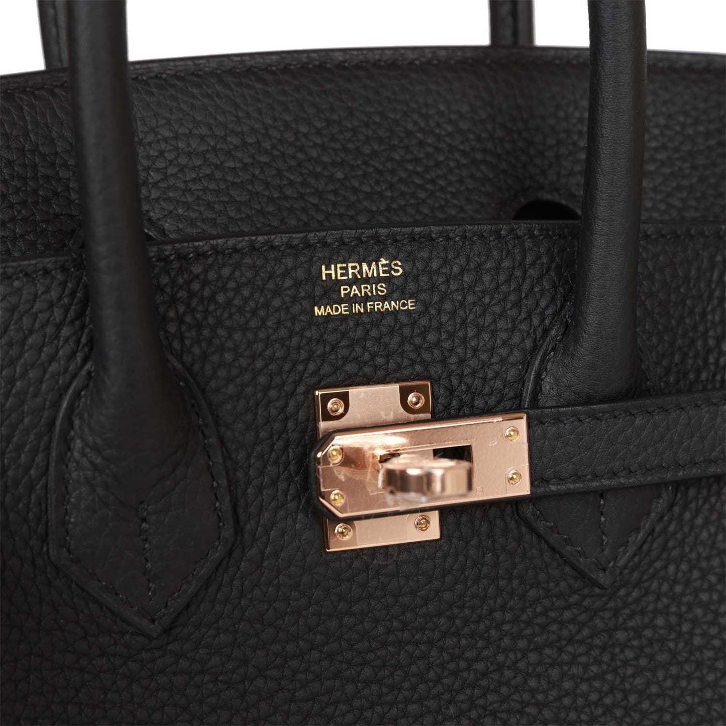 Luxury Hermes Birkin 25 Black Togo Rose Gold Hardware