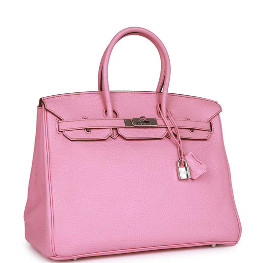 Top Quality Luxury Hermes Birkin 35 Bubblegum Togo Palladium Hardware