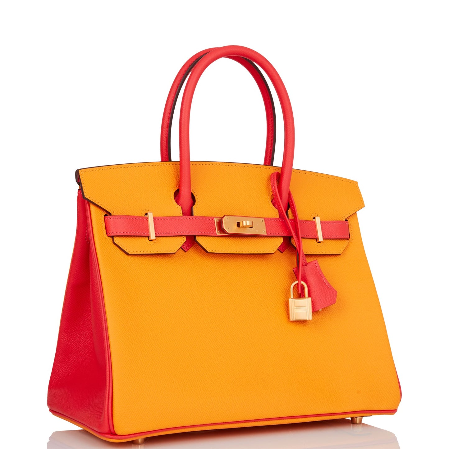 Luxury Hermes Special Order (HSS) Birkin 30 Jaune D'Or and Rose Jaipur Epsom Brushed Gold Hardware