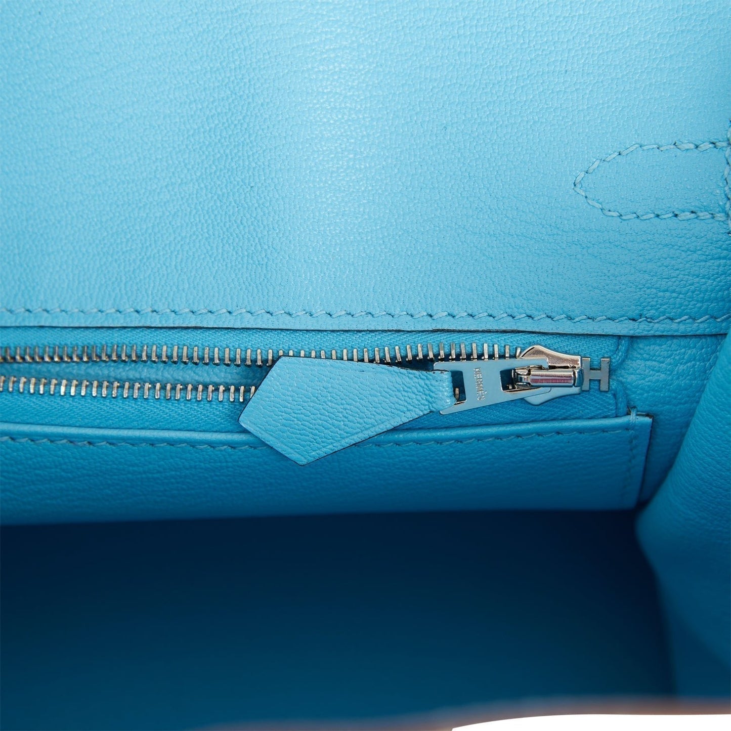 Luxury Hermes Special Order (HSS) Birkin 25 Gris Perle and Bleu du Nord Chèvre Brushed Palladium Hardware