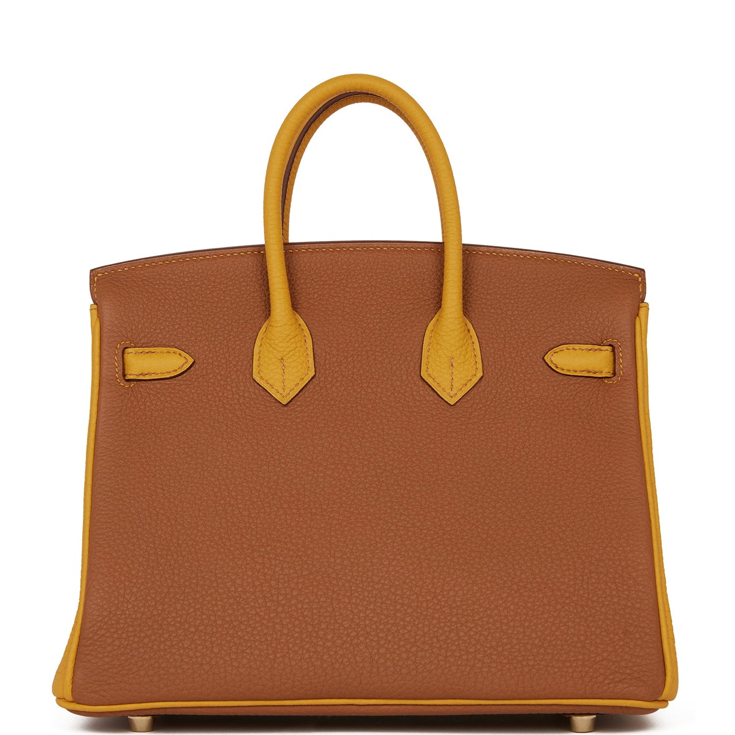 Luxury Hermes Special Order (HSS) Birkin 25 Gold and Jaune Ambre Togo Brushed Gold Hardware