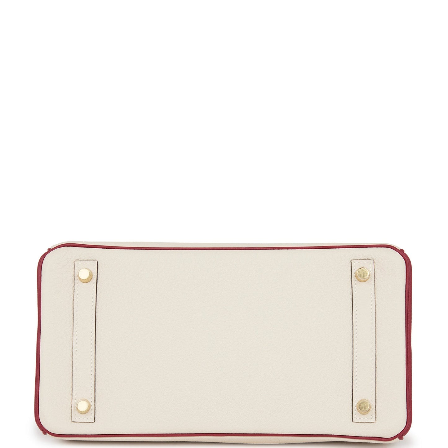 Luxury Hermes Special Order (HSS) Birkin 30 Craie and Rouge Grenat Togo Permabrass Hardware