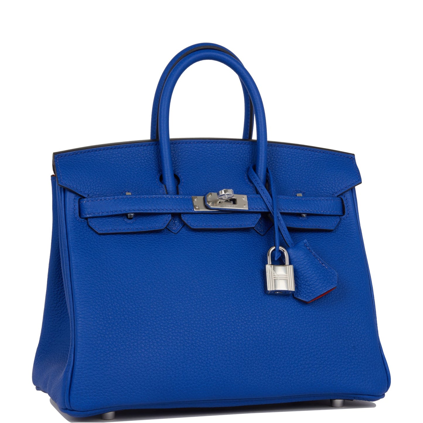 Luxury Hermes Birkin 25 Bleu Royal Verso Togo Palladium Hardware