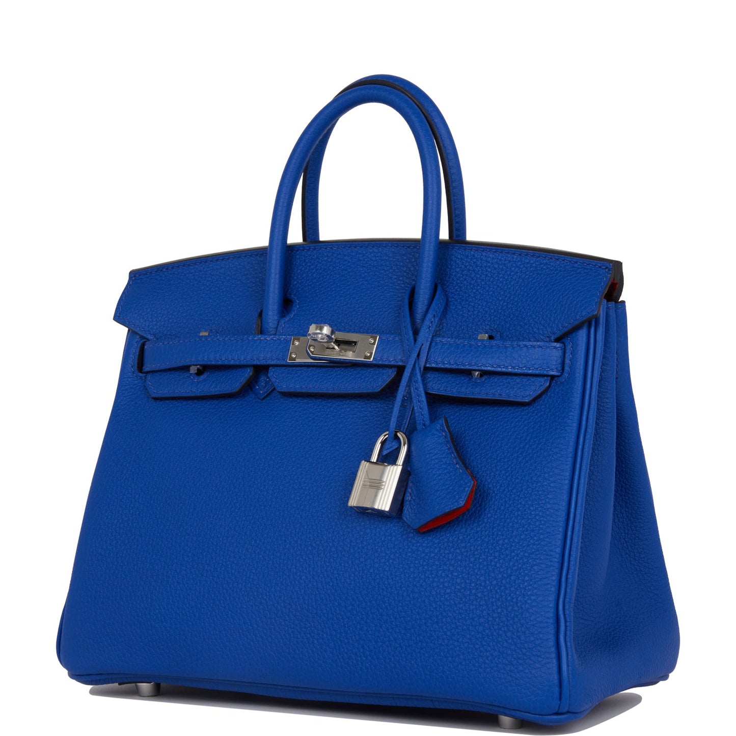 Luxury Hermes Birkin 25 Bleu Royal Verso Togo Palladium Hardware