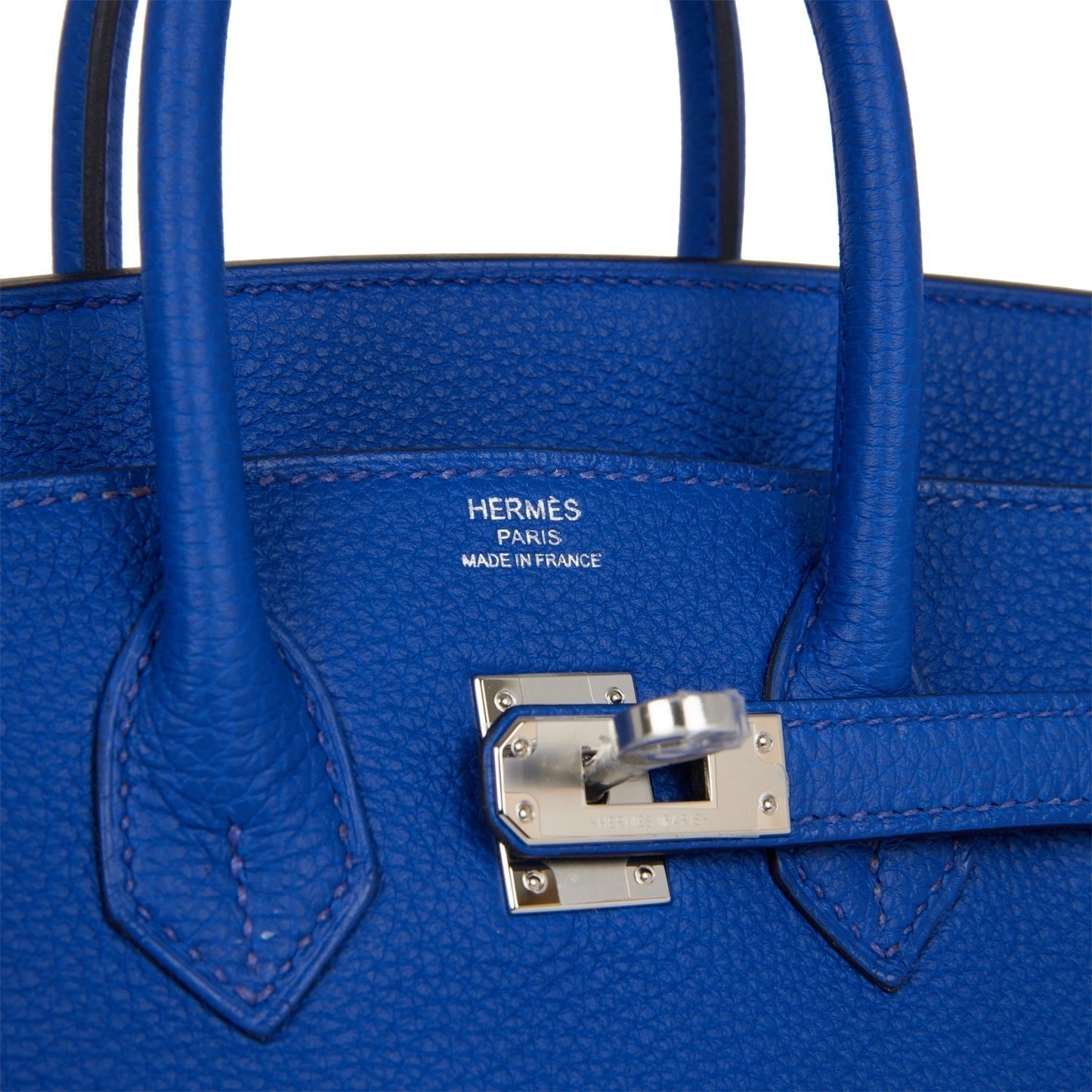 Luxury Hermes Birkin 25 Bleu Royal Verso Togo Palladium Hardware