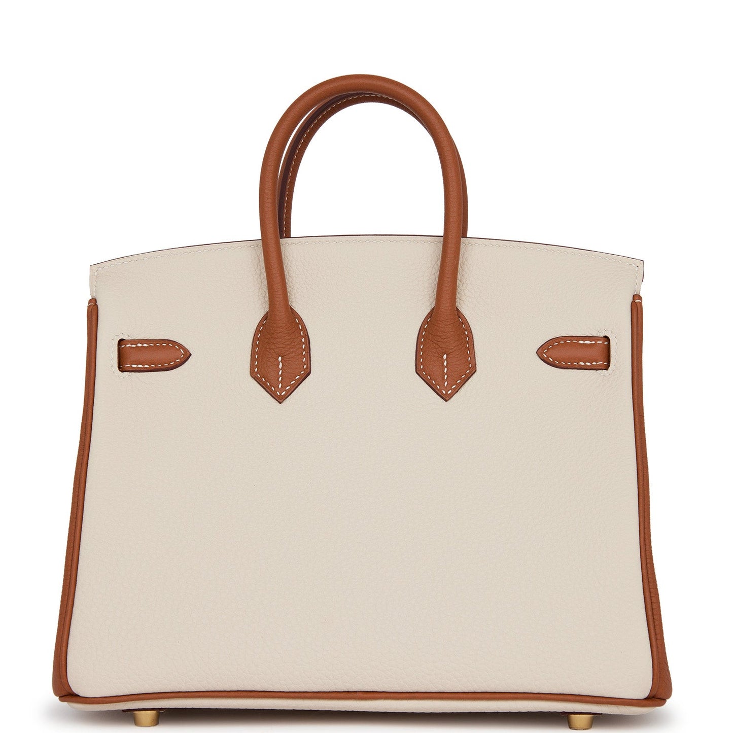 Luxury Hermes Special Order (HSS) Birkin 25 Craie and Gold Togo Brushed Gold Hardware