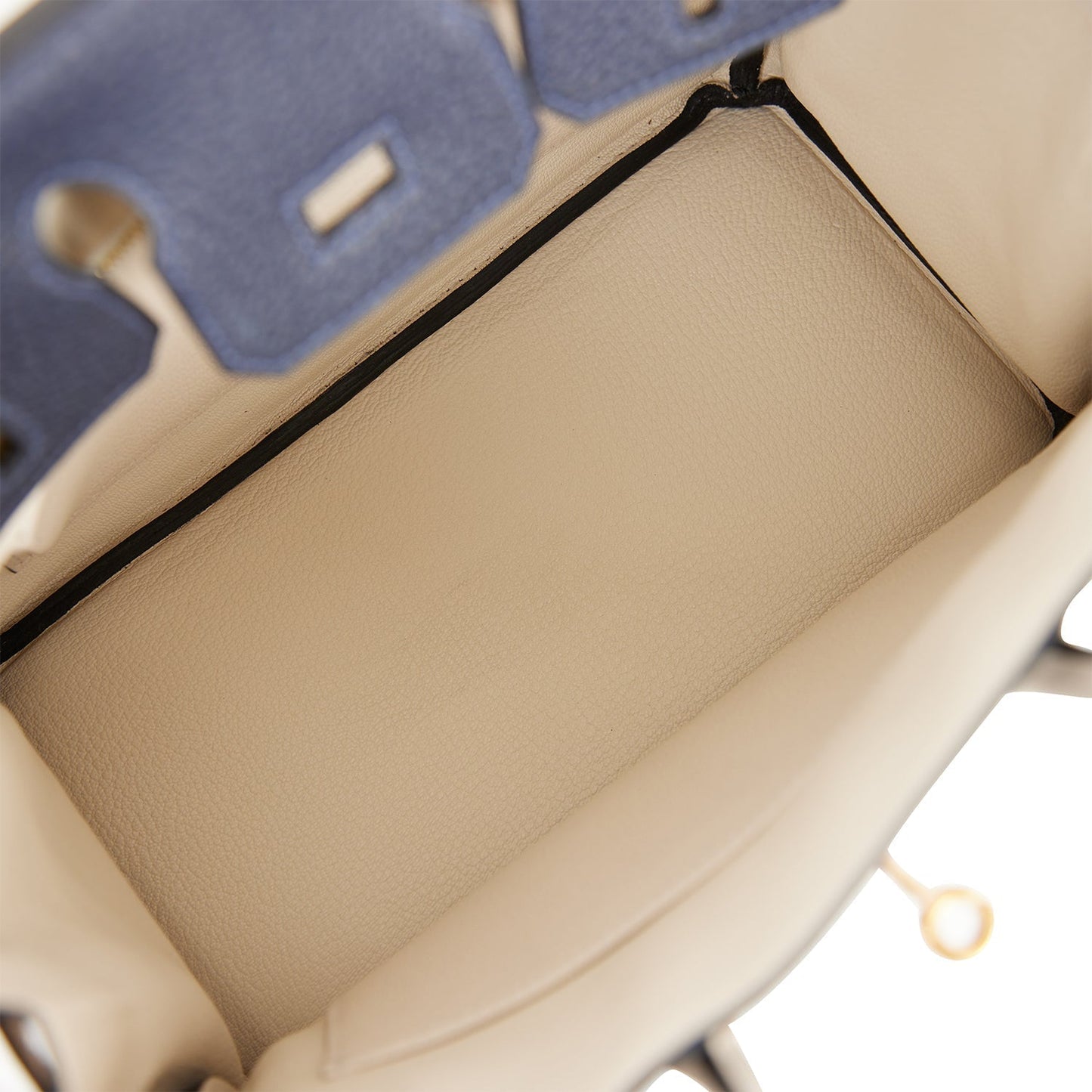 Luxury Hermes Special Order (HSS) Birkin 25 Bleu Nuit and Craie Togo Gold Hardware