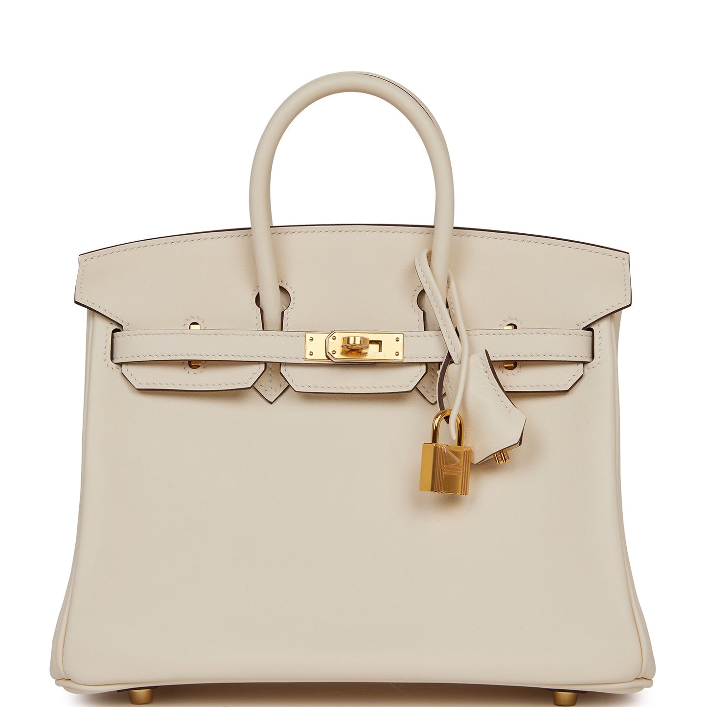 Luxury Hermes Birkin 25 Nata Swift Gold Hardware