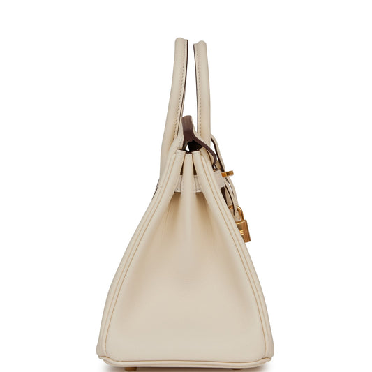Luxury Hermes Birkin 25 Nata Swift Gold Hardware
