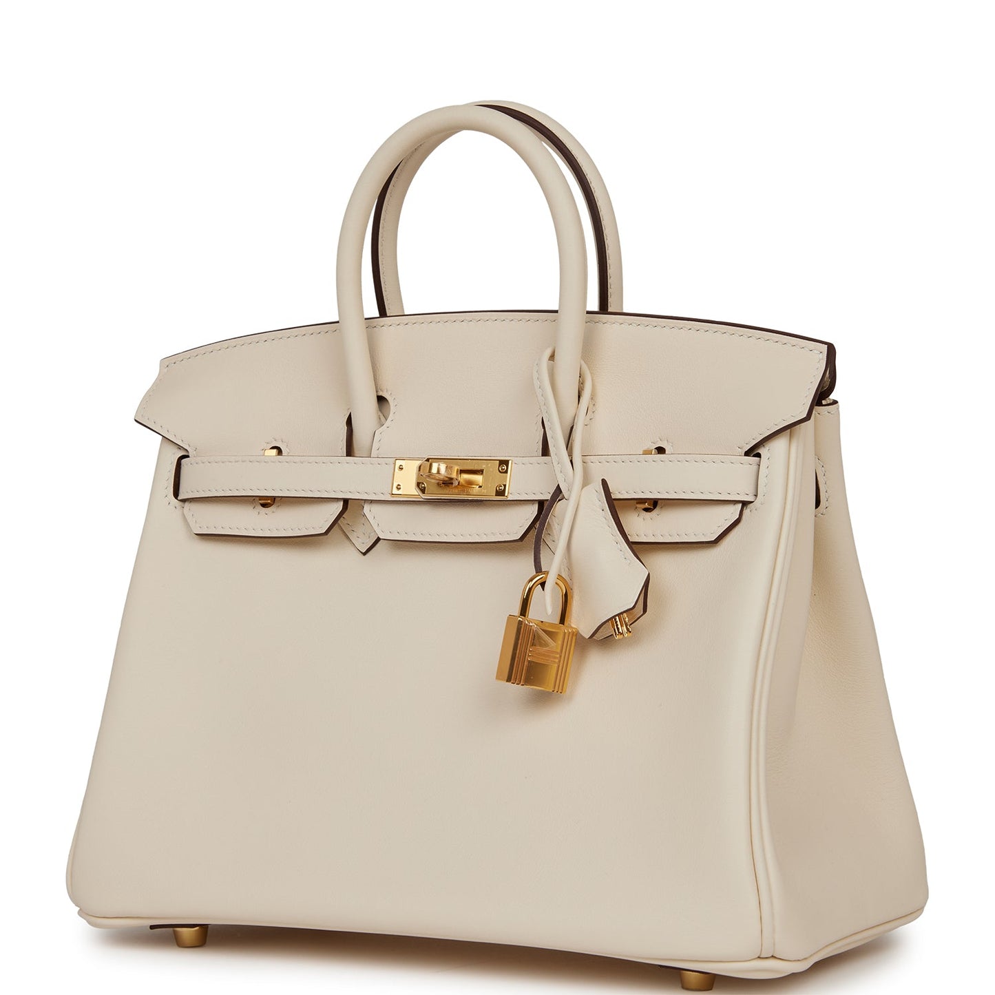 Luxury Hermes Birkin 25 Nata Swift Gold Hardware