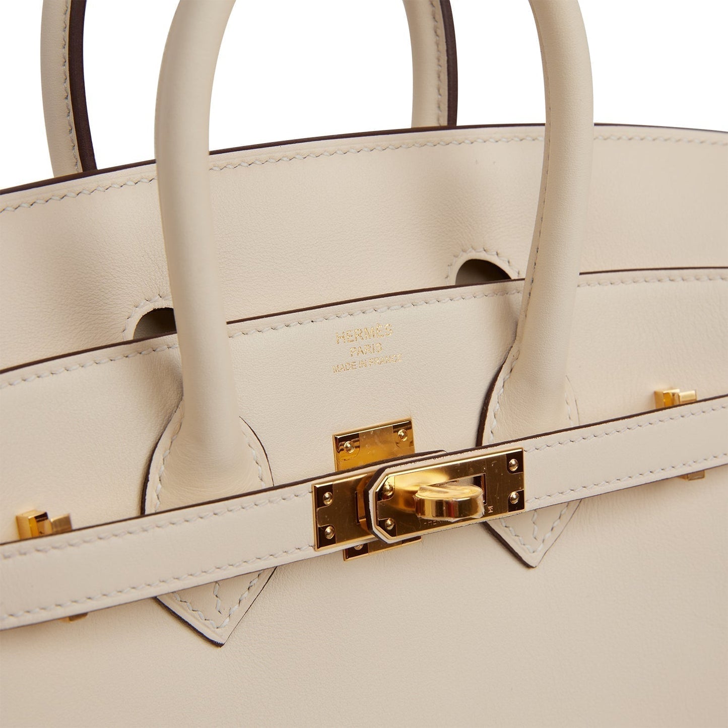 Luxury Hermes Birkin 25 Nata Swift Gold Hardware