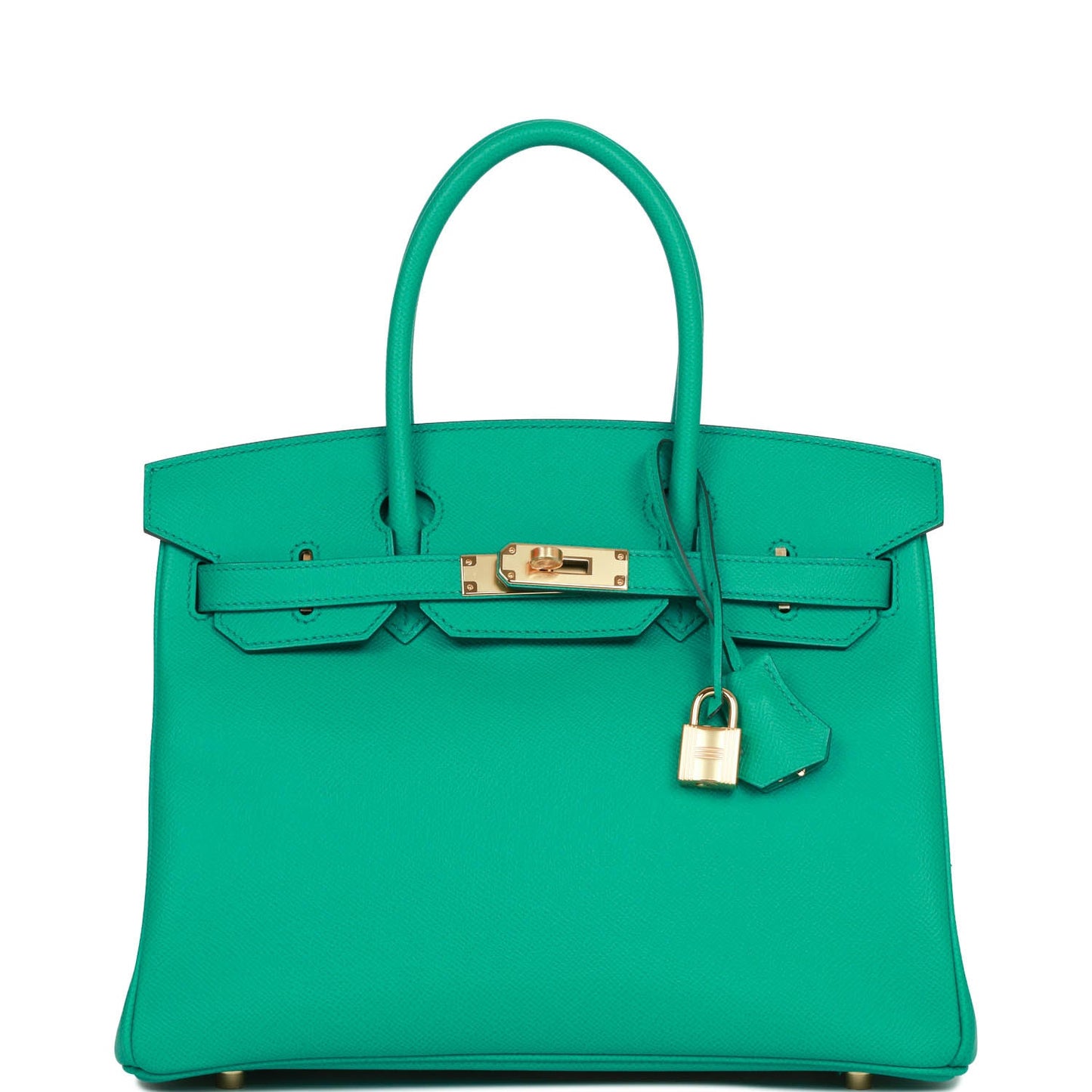 Luxury Hermes Birkin 30 Vert Jade Epsom Gold Hardware