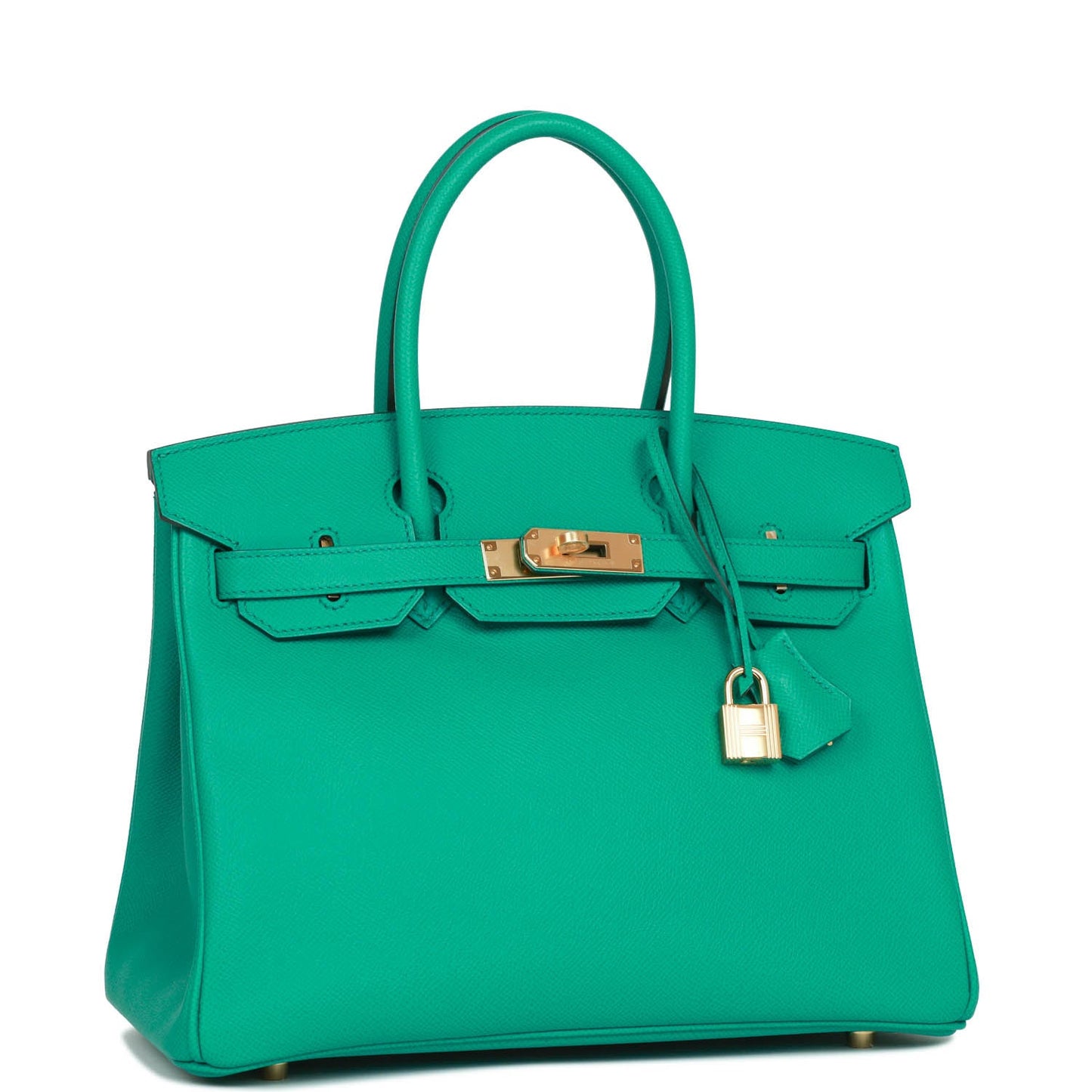 Luxury Hermes Birkin 30 Vert Jade Epsom Gold Hardware