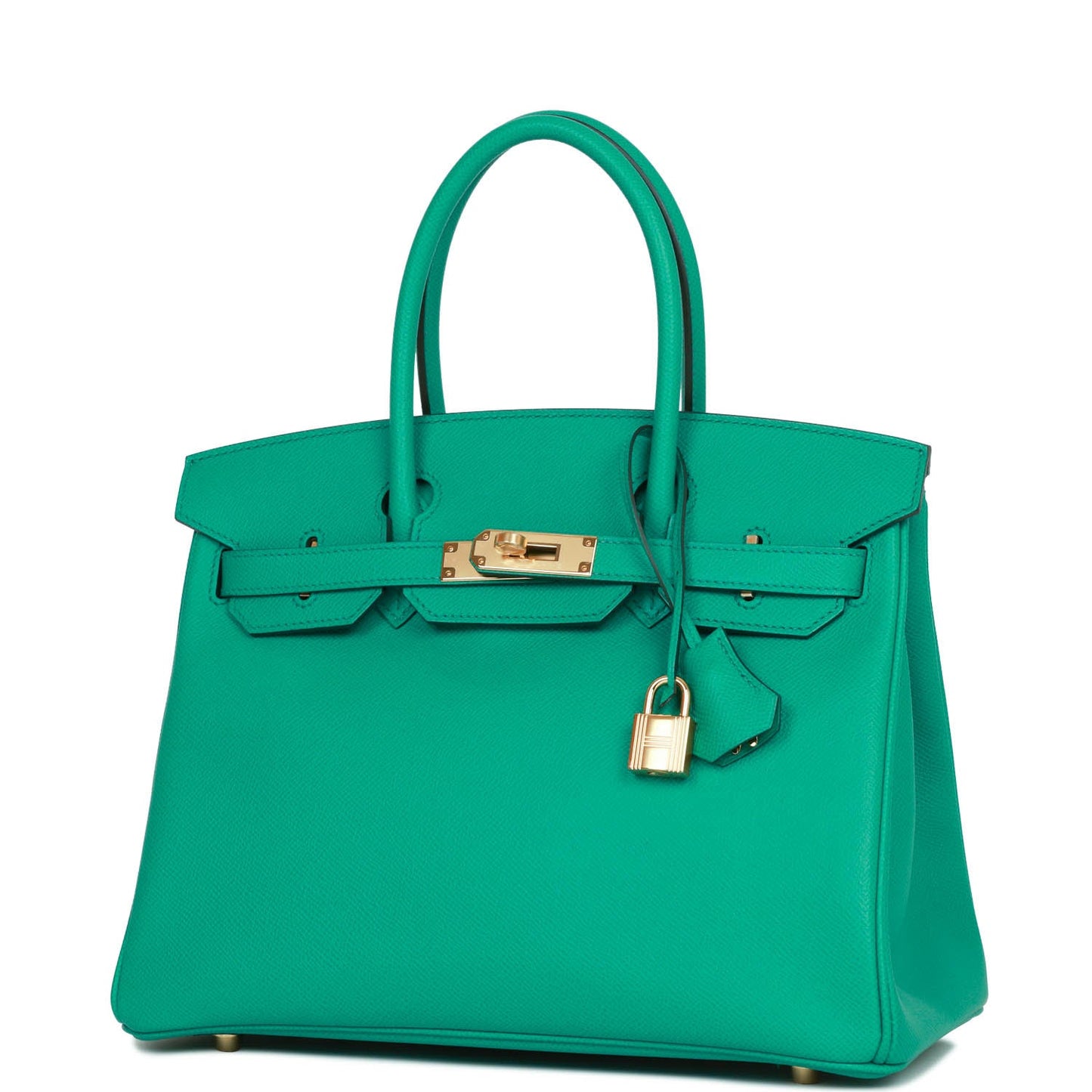 Luxury Hermes Birkin 30 Vert Jade Epsom Gold Hardware