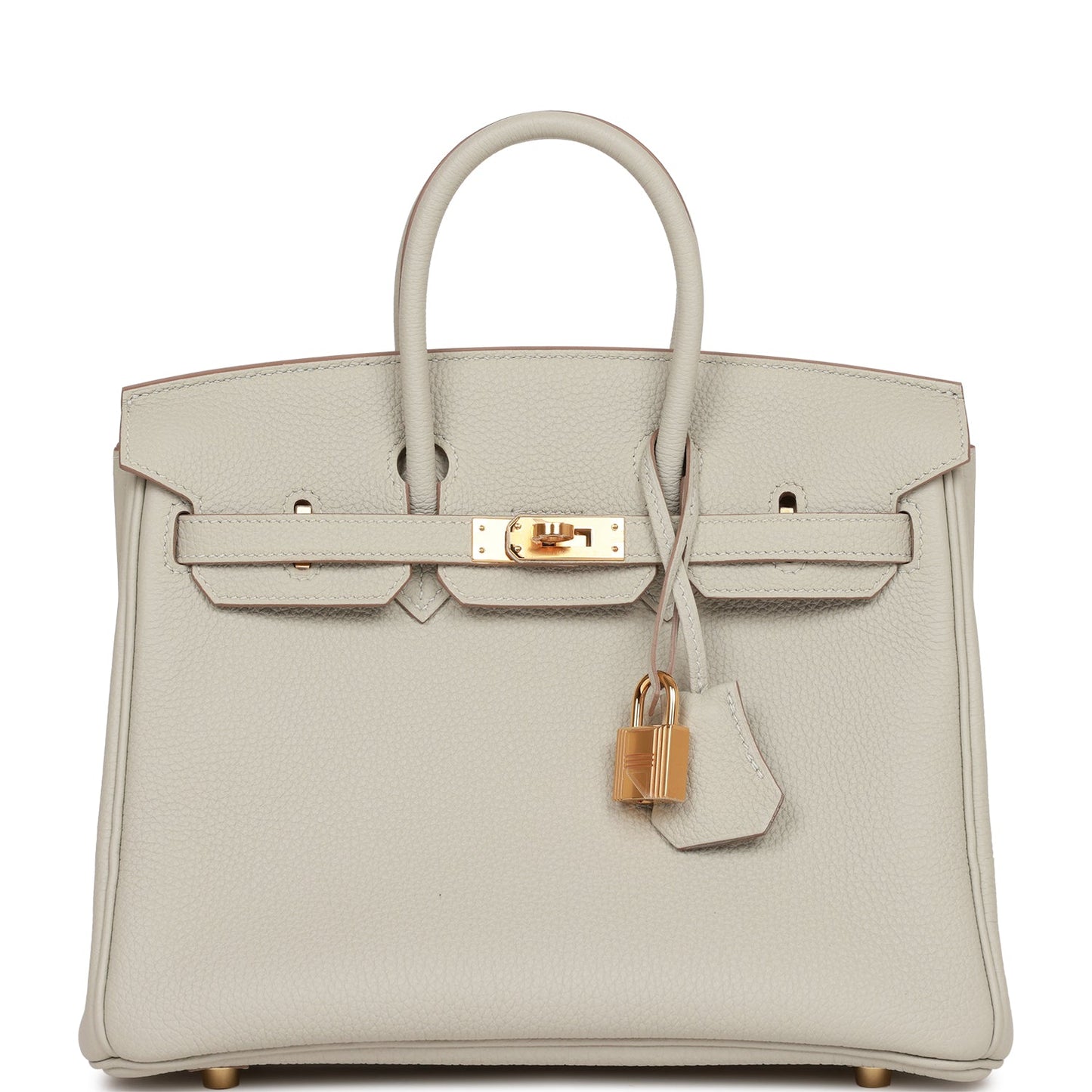 Luxury Hermes Birkin 25 Gris Perle Togo Gold Hardware