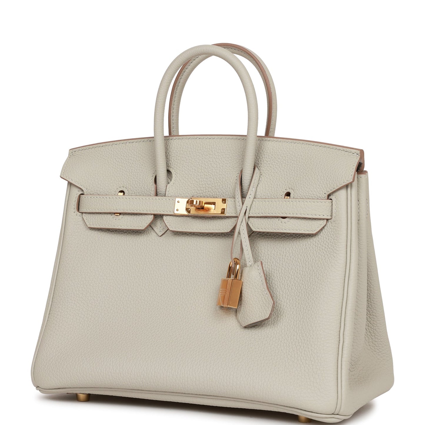Luxury Hermes Birkin 25 Gris Perle Togo Gold Hardware