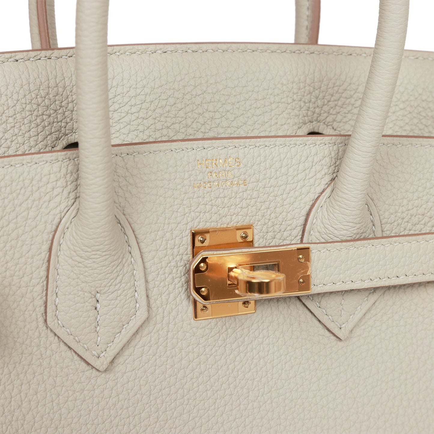 Luxury Hermes Birkin 25 Gris Perle Togo Gold Hardware