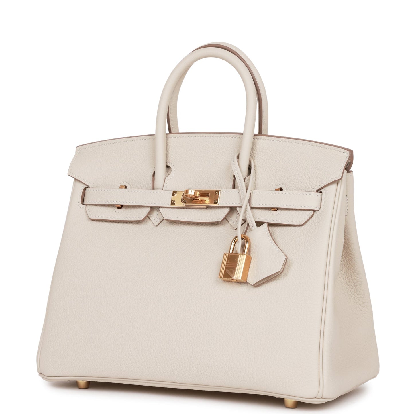 Luxury Hermes Birkin 25 Craie Togo Gold Hardware