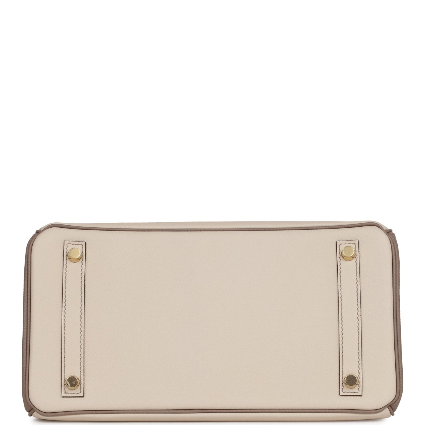 Luxury Hermes Special Order (HSS) Birkin 30 Craie and Gris Asphalte Epsom Brushed Gold Hardware