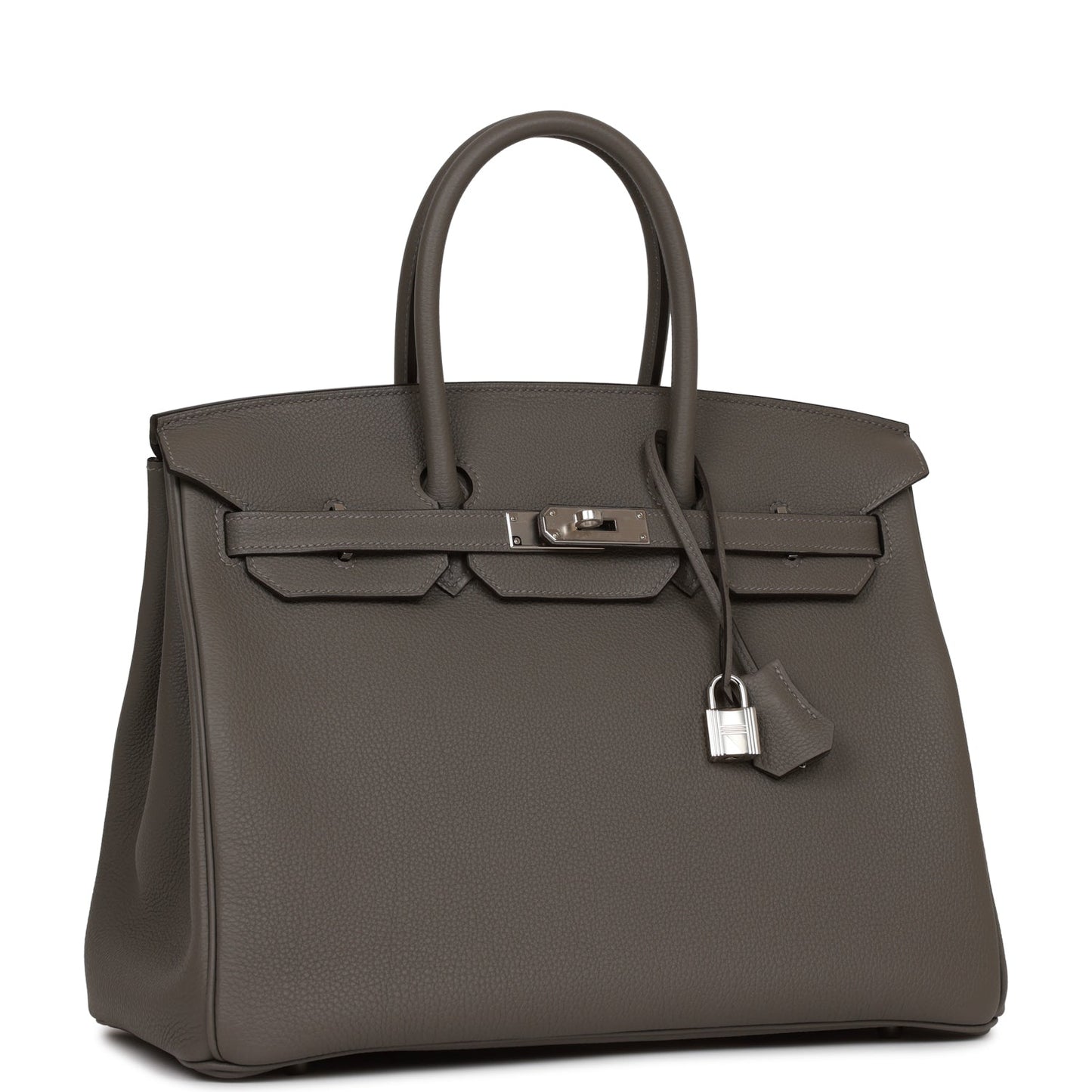 Luxury Hermes Birkin 35 Gris Meyer Togo Palladium Hardware
