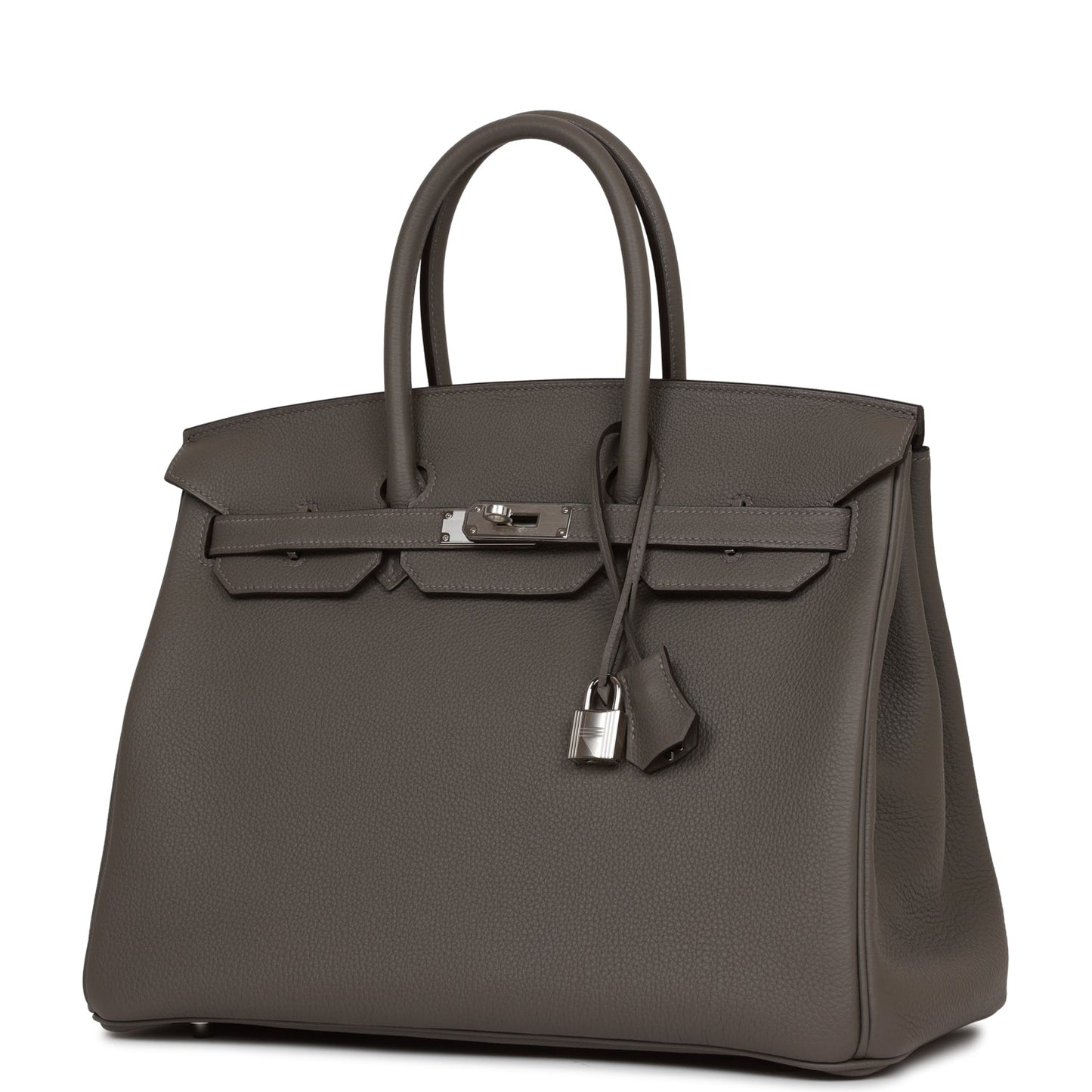 Luxury Hermes Birkin 35 Gris Meyer Togo Palladium Hardware