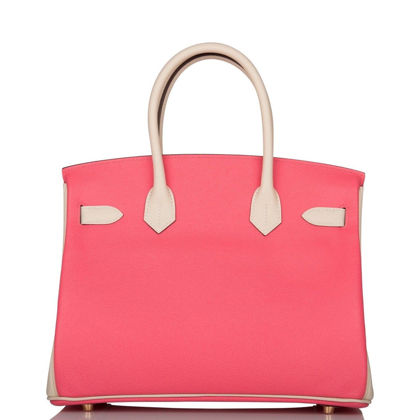 Luxury Hermes Special Order (HSS) Birkin 30 Craie and Rose Azalee Epsom Brushed Gold Hardware