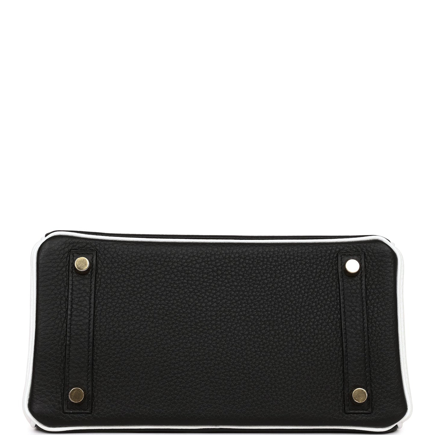 Luxury Hermes Special Order (HSS) Birkin 25 Black and White Clemence Gold Hardware