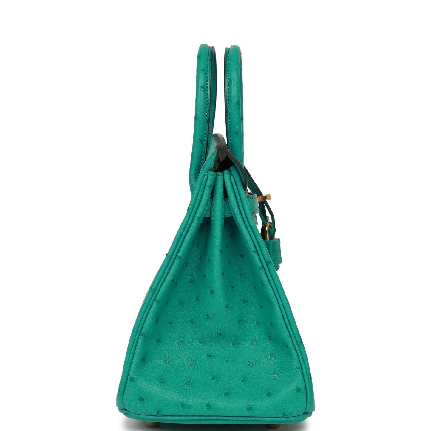 Luxury Hermes Birkin 25 Vert Verone Ostrich Gold Hardware