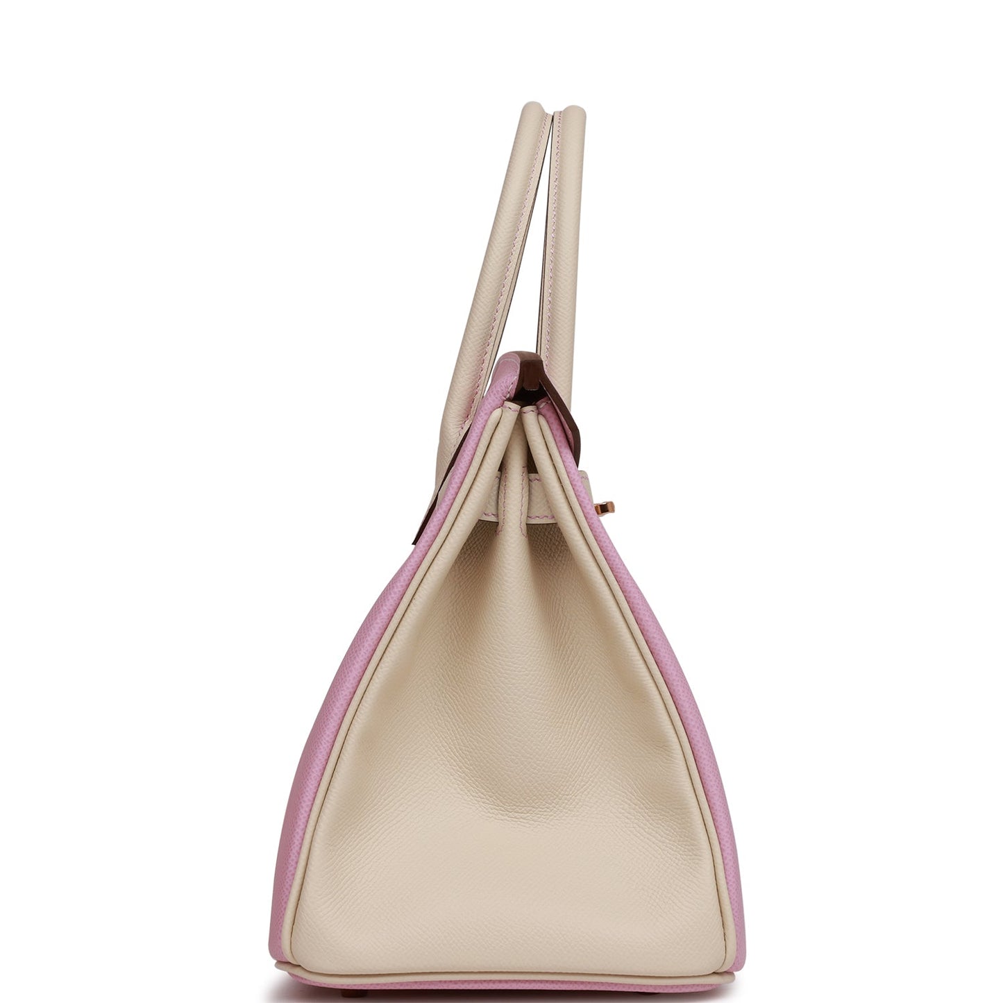 Luxury Hermes Special Order (HSS) Birkin 30 Mauve Sylvestre and Craie Epsom Rose Gold Hardware