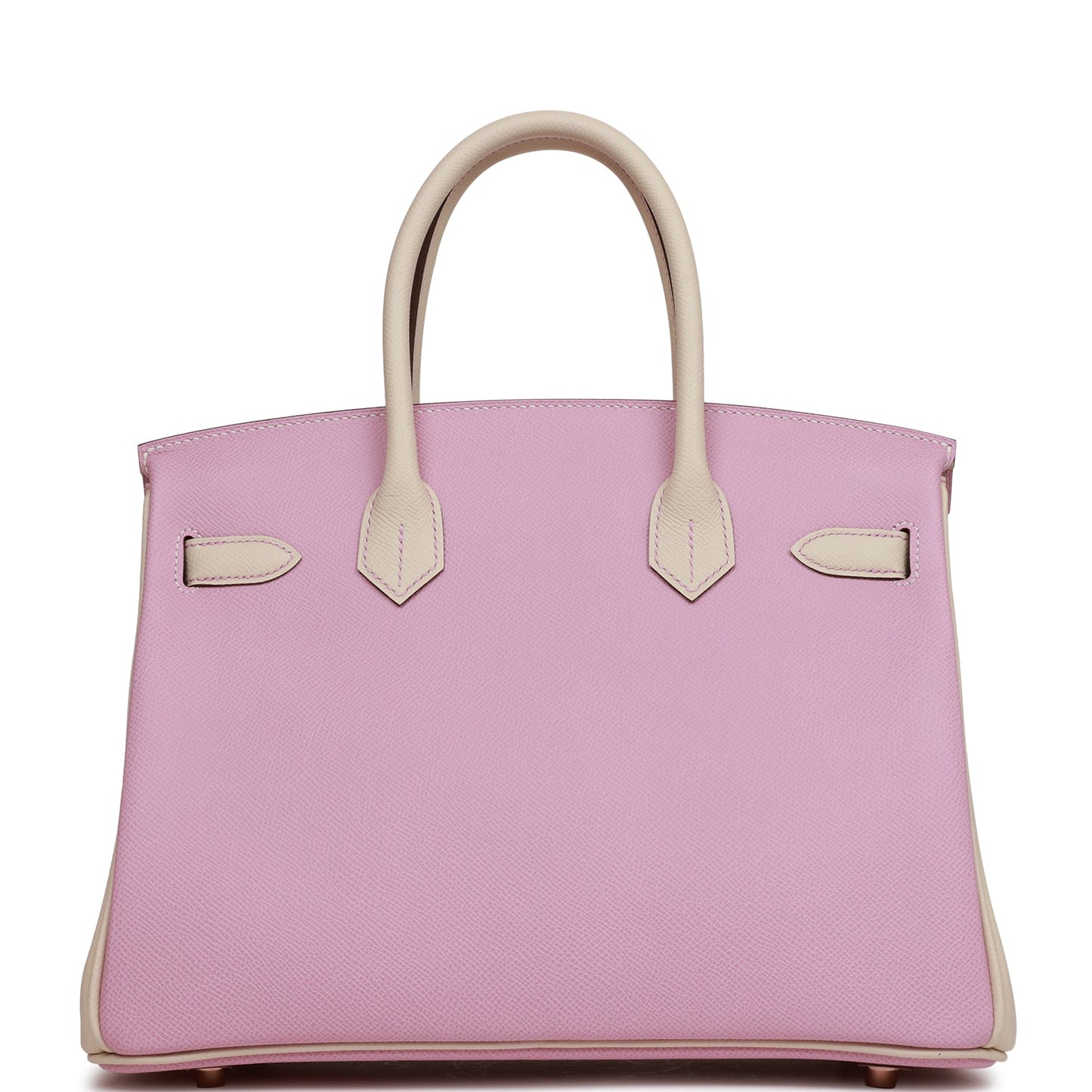 Luxury Hermes Special Order (HSS) Birkin 30 Mauve Sylvestre and Craie Epsom Rose Gold Hardware