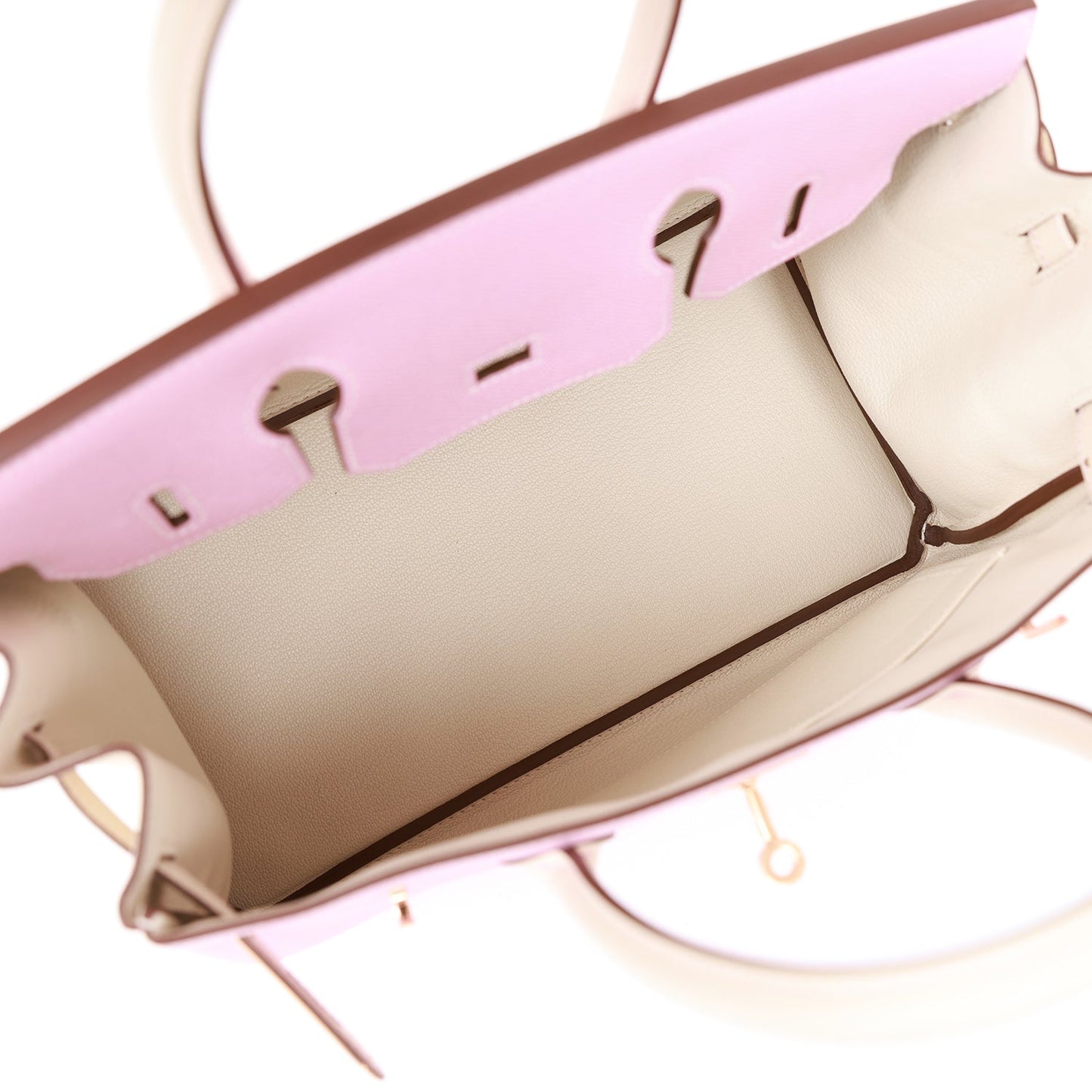 Luxury Hermes Special Order (HSS) Birkin 30 Mauve Sylvestre and Craie Epsom Rose Gold Hardware
