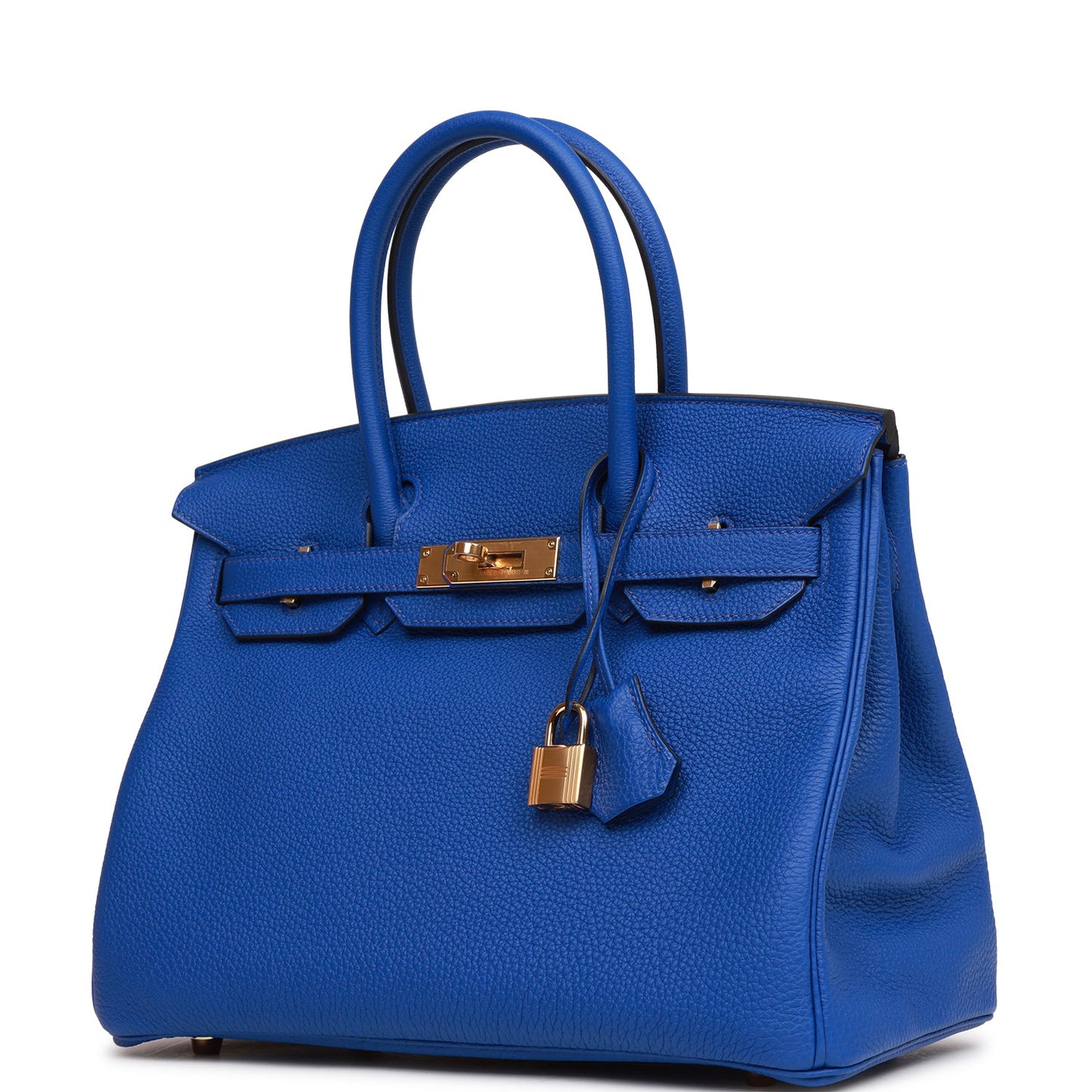 Luxury Hermes Birkin 30 Bleu Royal Togo Gold Hardware