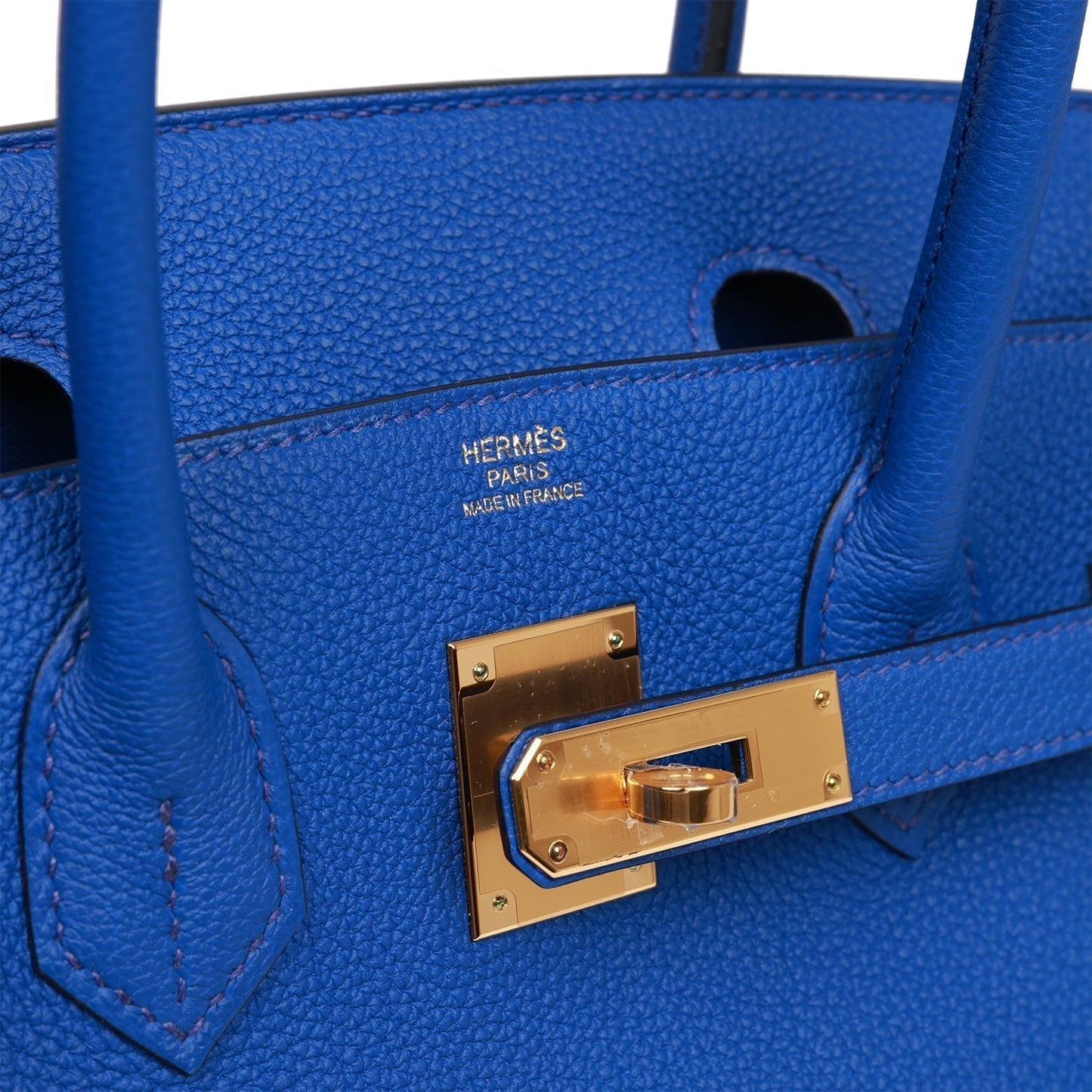 Luxury Hermes Birkin 30 Bleu Royal Togo Gold Hardware