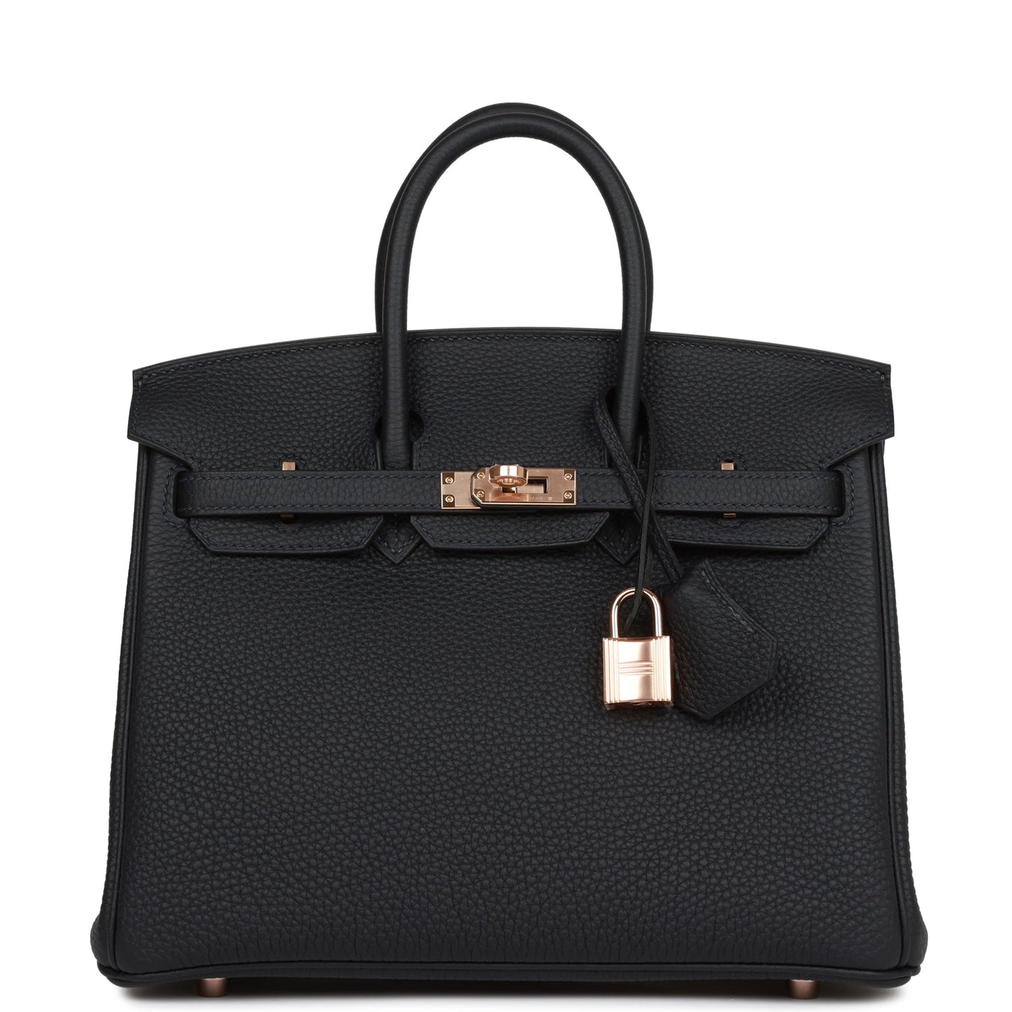 Luxury Hermes Birkin 25 Caban Togo Rose Gold Hardware